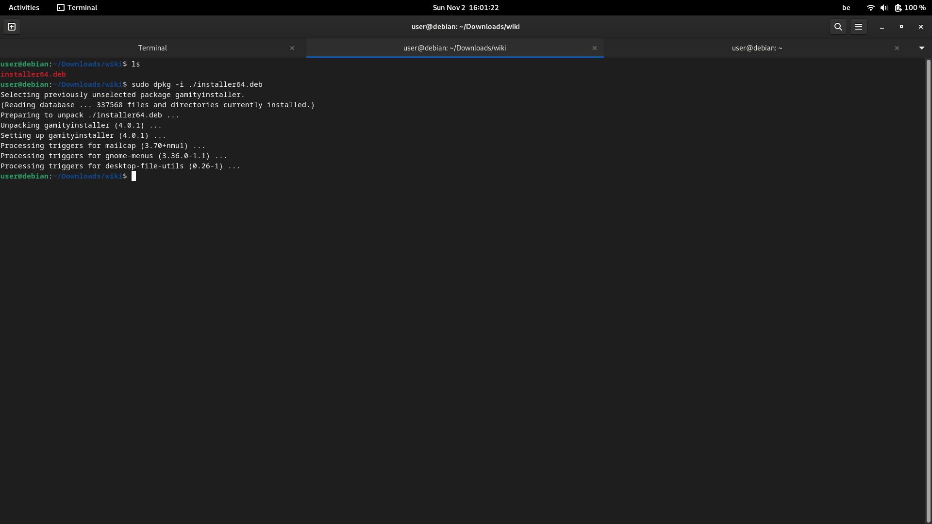 commande dpkg terminal